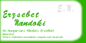 erzsebet mandoki business card