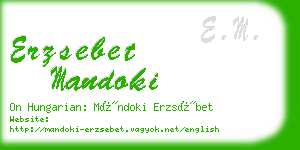 erzsebet mandoki business card